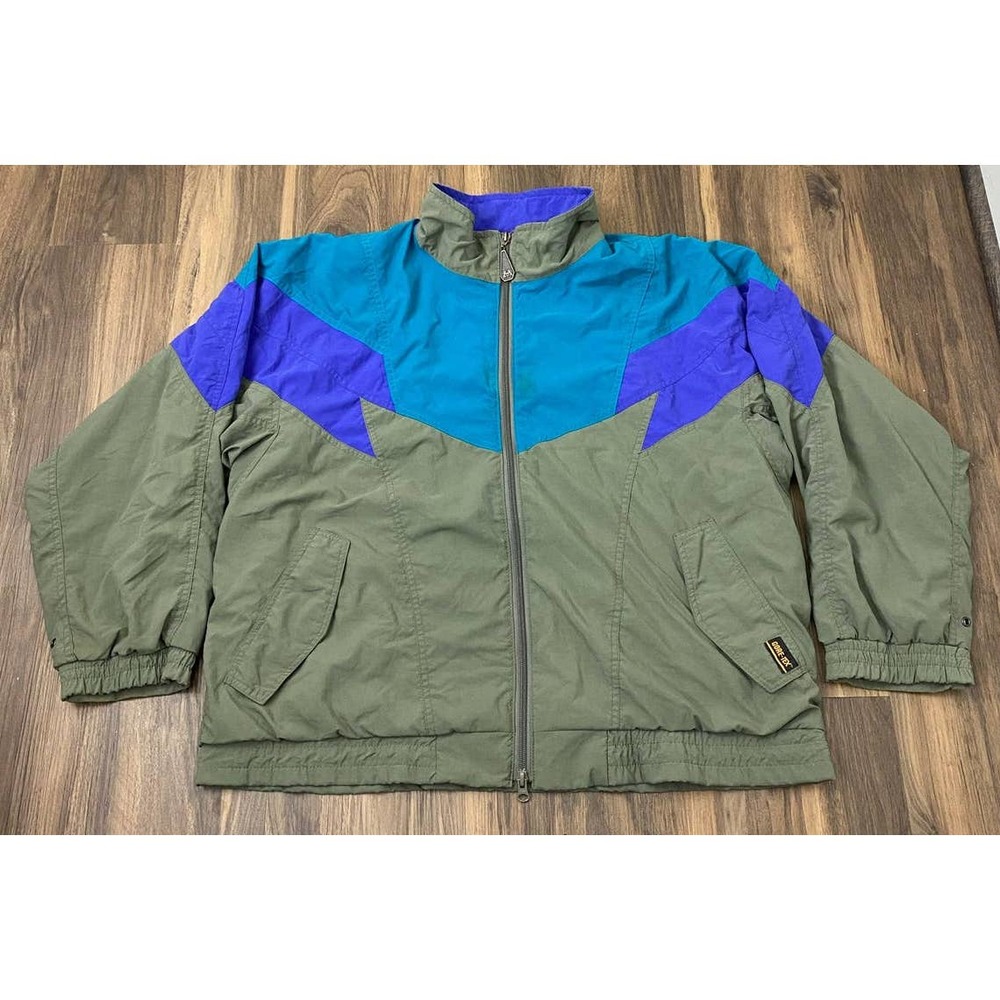 VTG RETRO Tourney Gore-Tex geometric colorblock nylon windbreaker jacket L